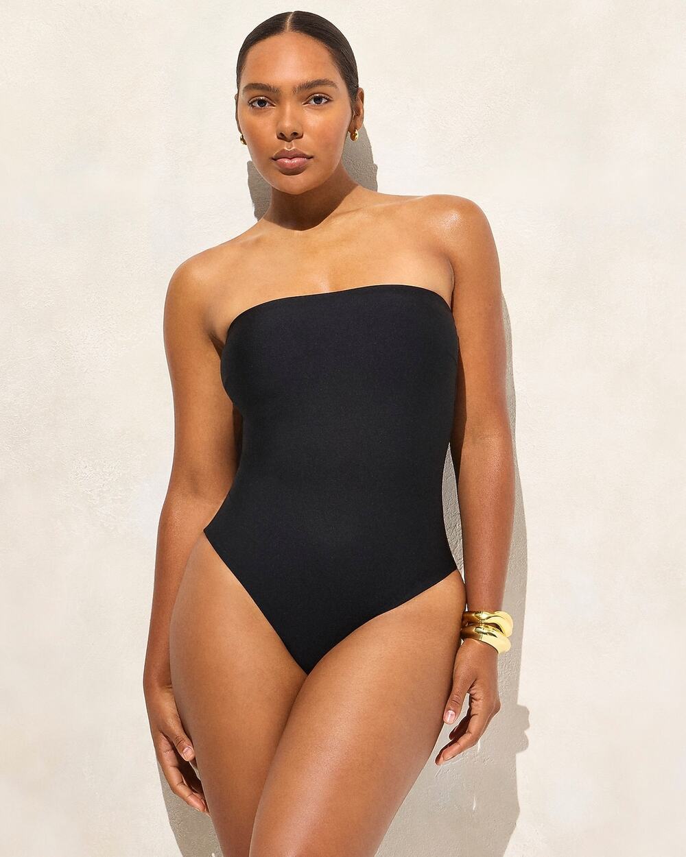 J. Crew Women's Gemma Bandeau One-Piece in Classic Sculpt Black Size 12 NWT